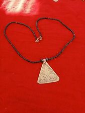 ANCIENT SILVRED ANTIQUE DECORATED VIKING NECKLACE ARTIFACT AUTHENTIC CHAIN picture