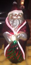 ERWIN EICHORN WEST GERMANY Blown Glass LARGE 11’ SANTA CLAUS Christmas Ornament picture