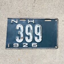 1926 New Hampshire License Plate Low Number Three 3 Digit 399 NH Ford Model T picture