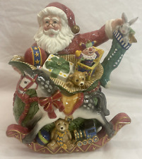 FITZ AND FLOYD CLASSICS OLD FASHIONED CHRISTMAS SANTA CLAUS TEAPOT TOYS BEAR picture