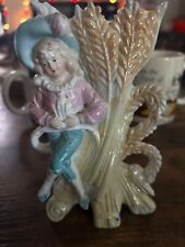 antique victorian vase with colorful dancing boy picture