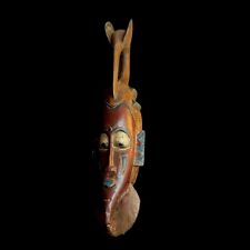 African Hand Carved Décor carved wooden mask Hanging Dan Mask Deangle-9940 picture