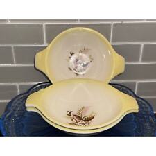 Vintage 50s Taylor Smith Taylor Set of 3 'Jamaica' Pattern Yellow Handled Bowls picture