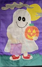 Halloween Fall Thanksgiving Fabric Ghost Wall Hanging Door Hanging Yard Flag picture