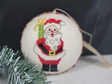 Vintage Christmas Ornament  Santa Claus Handmade Embroidered 1981 picture