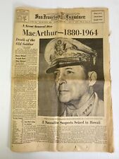 Vintage April 6 1964 San Francisco Examiner MacArthur - 1880-1964 Death picture