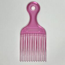 Hair Pick Hard Acrylic Plastic Translucent Pink Tease Lift Handle picture