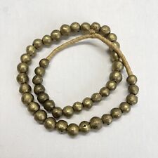 Vintage Large Round Brass Beads Old Nigerian Africa Strand 45 Beads 11-15mm picture