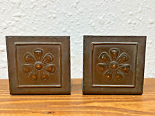 ANTIQUE ROYCROFT HAND HAMMERED COPPER BOOKENDS PAIR OLD PATINA ARTS CRAFTS picture