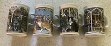 Vintage NIB Cat Coffee/Tea Mugs, Ceramic, Christmas Theme,Dunoon, Scotland picture