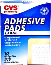 CVS Adhesive Pads,10 Large Pads,Large Wound Protection,Sterile,Beige,3