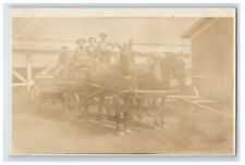 c1910's Milk Cart Horses Carriage RPPC Photo Unposted Antique Postcard picture