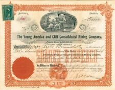 Young America and Cliff Consolidated Mining Co. - Stock Certificate - Mining Sto picture