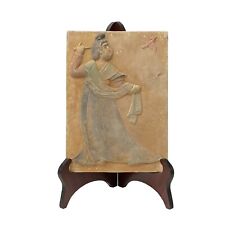Chinese Oriental Handmade Clay Tong Lady Theme Plaque Display ws1481 picture