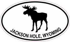 5in x 3in Moose Oval Jackson Hole Wyoming Vinyl Sticker Car Vehicle Bumper Decal picture