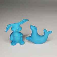Diener Rubber Erasers Seal Rabbit 1.5” Blue Vintage Figurines picture