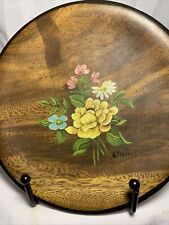Handpainted Small Wooden Decorative Dish signed picture