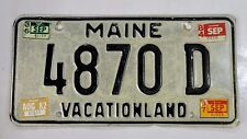 Vintage 1980's MAINE Vacationland License Plate ~ 4870 D ~ 🔥  🔥 picture