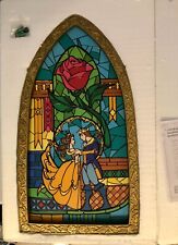 Disney Parks Art Beauty & the Beast Stained Glass Window Replica 23” Disneyland picture