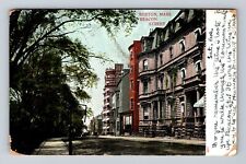 Boston MA-Massachusetts, Residential District Beacon Street Vintage Postcard picture