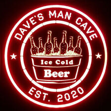 Custom Cold Beer LED Sign Personalized, Home bar, Lighted ,man cave non neon picture