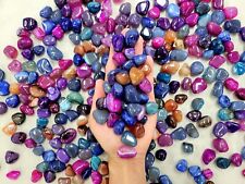 Dyed Agate Tumbled Crystals Bright Colorful Assorted Gemstone Mix for Crafting picture