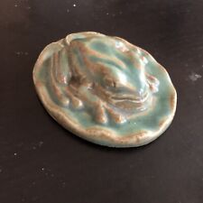 Pewabic Pottery Green Frog Paperweight 1998 Arts & Crafts Style picture