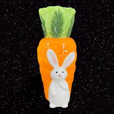 Ceramic Porcelain Bunny And Carrot Tall Vase 3D Figural Whimsical Vase 9