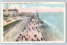 Asbury Park New Jersey Postcard Boardwalk Monterey Hotel c1920 Vintage Antique picture