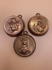Set of 3 Crowning Touch Collection Copper Tin Animal Mold Round Shape Ornaments picture