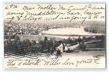 1905 Middletown CT From Asylum Hill CT River Aerial View - Posted Raphael Tuck picture
