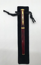 Waterman Preface Rollerball Red Black Lacquer over Brass Gold Trim New Refill picture