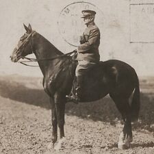 Vtg 1910's Black Jack Gen. John J. Pershing RPPC Postcard WW1 Kidron Horse PHOTO picture