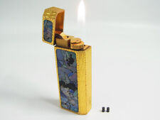 All Working Cartier Mosaic Opal Pentagon Gas Lighter Gold Plated w/2p flint picture