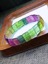 Natural Rainbow Colorful Tourmaline Gems Rectangle Lady Beads Bracelet  AAAAA picture