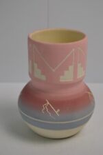 Vintage Sioux Native American Spirit Vase Pink Ombre Southwest Art Pottery picture