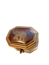 Castilian Imports Wood Metal Trinket Box Elephant Designer Luxury Accent Decor picture