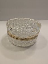 Vintage French Cut Crystal Baccarat Style Jewelry Casket Trinket Box 4.5