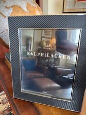 Ralph Lauren Sutton Frame 8x10 Black Embossed Leather and Polished Nickel Trim picture