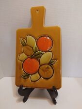 Vintage Inarco Orange Spice Ceramic Kitchen Wall Plaque 12 by 6.5 inches E3615 picture