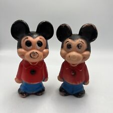 VTG PAIR 1950s Walt Disney Productions Mickey Mouse Rubber Toy Figure Hong Kong picture