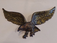 Brass Flying Bald Eagle 9” Vintage Wall Hanging Patriotic USA #7037 picture