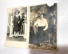 2 lot Antique RPPC Beautiful Black African American Woman wearing  Hat 1945 MD. picture