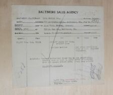 1921 Antique Document, City Baking Co., Baltimore Maryland, picture