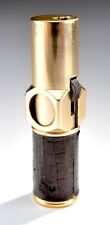Vintage 1950's Nimrod Pipe Cigarette Lighter - Gold Tone Faux Leather Wrap picture
