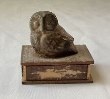 Vintage Owl Themed Match Stick Box, Labeled Yield House 1958 picture