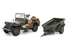 Willys Jeep 1/4-Ton Utility Truck Olive Drab with Trailer 