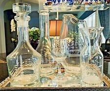 6 Piece Vintage Javit Hand Cut Crystal Sailing Clipper Nautical Ship Collection  picture