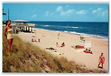c1960's Overlooking The Municipal Beach Boca Raton Florida FL Unposted Postcard picture