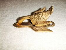 Vintage Solid Brass Duck Goose Paper Memo Clip Wall Hanging Holder Paperweight picture